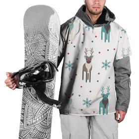 Накидка на куртку 3D с принтом Новогодний олень в Новосибирске, 100% полиэстер |  | Тематика изображения на принте: 