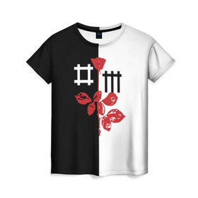 Женская футболка 3D с принтом Depeche Mode в Новосибирске, 100% полиэфир ( синтетическое хлопкоподобное полотно) | прямой крой, круглый вырез горловины, длина до линии бедер | depeche mode | альтернативный | вестник моды | депеш мод | депешмод | дэйв гаан | индастриал | мартин гор | музыка | надпись | новая волна | роза | рок | синти поп | электроник | энди флетчер