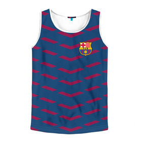 Мужская майка 3D с принтом FC Barca 2018 Creative uniform в Новосибирске, 100% полиэстер | круглая горловина, приталенный силуэт, длина до линии бедра. Пройма и горловина окантованы тонкой бейкой | Тематика изображения на принте: barcelona | fc | барселона | спорт | спортивные | фк | футбол