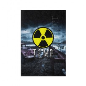 Обложка для паспорта матовая кожа с принтом S.T.A.L.K.E.R. - Т.Ё.М.А. в Новосибирске, натуральная матовая кожа | размер 19,3 х 13,7 см; прозрачные пластиковые крепления | stalker | артём | волки | грузовик | имя | мрак | припять | птицы | радиация | сталкер | тёма | чернобыль