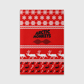 Обложка для паспорта матовая кожа с принтом Arctic Monkeys в Новосибирске, натуральная матовая кожа | размер 19,3 х 13,7 см; прозрачные пластиковые крепления | arc | алекс тёрнер | арктик | арктические | гаражный | группа | джейми кук | знак | инди | красный | манкис | мартышки | музыка | надпись | ник о мэлли | новогодний | новый год | обезьяна | постпанк