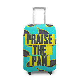 Чехол для чемодана 3D с принтом Praise The Pan в Новосибирске, 86% полиэфир, 14% спандекс | двустороннее нанесение принта, прорези для ручек и колес | battle royale | playerunknown | playerunknowns | playerunknowns battlegrounds | pubg | онлайн игра