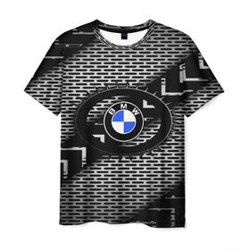 Мужская футболка 3D с принтом BMW Carboniferous 2018 в Новосибирске, 100% полиэфир | прямой крой, круглый вырез горловины, длина до линии бедер | Тематика изображения на принте: abstraction | carboniferous | карбон | текстуры