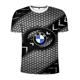 Мужская футболка 3D спортивная с принтом BMW Carboniferous 2018 в Новосибирске, 100% полиэстер с улучшенными характеристиками | приталенный силуэт, круглая горловина, широкие плечи, сужается к линии бедра | abstraction | carboniferous | карбон | текстуры