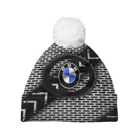 Шапка 3D c помпоном с принтом BMW Carboniferous 2018 в Новосибирске, 100% полиэстер | универсальный размер, печать по всей поверхности изделия | Тематика изображения на принте: abstraction | carboniferous | карбон | текстуры