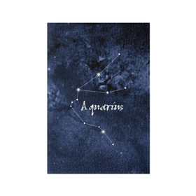 Обложка для паспорта матовая кожа с принтом Водолей (Aquarius) в Новосибирске, натуральная матовая кожа | размер 19,3 х 13,7 см; прозрачные пластиковые крепления | aquarius | водолей | звезды | знаки зодиака | космос | созвездие