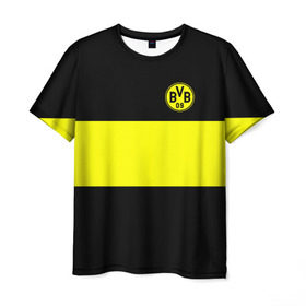 Мужская футболка 3D с принтом Borussia 2018 Black and Yellow в Новосибирске, 100% полиэфир | прямой крой, круглый вырез горловины, длина до линии бедер | боруссия | дортмунд