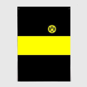 Постер с принтом Borussia 2018 Black and Yellow в Новосибирске, 100% бумага
 | бумага, плотность 150 мг. Матовая, но за счет высокого коэффициента гладкости имеет небольшой блеск и дает на свету блики, но в отличии от глянцевой бумаги не покрыта лаком | боруссия | дортмунд