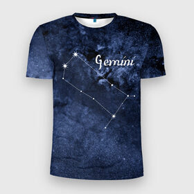Мужская футболка 3D спортивная с принтом Близнецы (Gemini) в Новосибирске, 100% полиэстер с улучшенными характеристиками | приталенный силуэт, круглая горловина, широкие плечи, сужается к линии бедра | gemini | близнецы | звезды | знаки зодиака | космос | созвездие