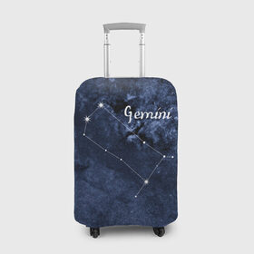 Чехол для чемодана 3D с принтом Близнецы (Gemini) в Новосибирске, 86% полиэфир, 14% спандекс | двустороннее нанесение принта, прорези для ручек и колес | gemini | близнецы | звезды | знаки зодиака | космос | созвездие