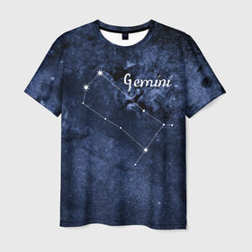 Мужская футболка 3D с принтом Близнецы (Gemini) в Новосибирске, 100% полиэфир | прямой крой, круглый вырез горловины, длина до линии бедер | gemini | близнецы | звезды | знаки зодиака | космос | созвездие