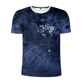 Мужская футболка 3D спортивная с принтом Дева(Virgo) в Новосибирске, 100% полиэстер с улучшенными характеристиками | приталенный силуэт, круглая горловина, широкие плечи, сужается к линии бедра | virgo | дева | звезды | знаки зодиака | космос | созвездие