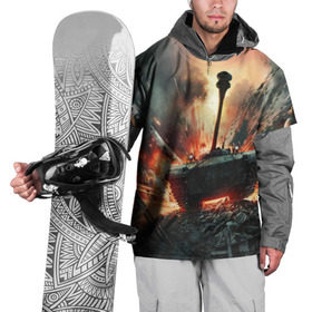 Накидка на куртку 3D с принтом Танки в Новосибирске, 100% полиэстер |  | взрыв | военные действия | война | вторая мировая | огонь | поле битвы | поле брани | самолет | танки