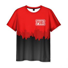 Мужская футболка 3D с принтом PUBG BLOOD в Новосибирске, 100% полиэфир | прямой крой, круглый вырез горловины, длина до линии бедер | playerunknowns battlegrounds | pubg