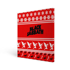 Холст квадратный с принтом Праздничный Black Sabbath в Новосибирске, 100% ПВХ |  | black sabbath | ozzy osbourne | ангелы | билл уорд | гизер батлер | группа | знак | красный | метал | музыка | надпись | новогодний | новый год | оззи | осборн | песни | праздник | ро | рождество | рок | снежинки