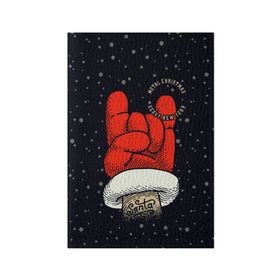 Обложка для паспорта матовая кожа с принтом Metal Christmas Heavy New Year в Новосибирске, натуральная матовая кожа | размер 19,3 х 13,7 см; прозрачные пластиковые крепления | Тематика изображения на принте: christmas | gesture | hand | heavy new year | holiday | metal christmas | music | new year | rock | santa claus | snow | winter | жест | зима | металл рождество | музыка | новый год | праздник | рождество | рок | рука | санта клаус | снег | тяжелый новый 