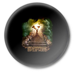 Значок с принтом Led Zeppelin в Новосибирске,  металл | круглая форма, металлическая застежка в виде булавки | led zeppelin | джимми пейдж | джон генри бонэм | джон пол джонс | лед зеппелин | роберт плант