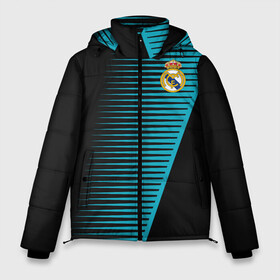 Мужская зимняя куртка 3D с принтом Real Madrid Creative uniform в Новосибирске, верх — 100% полиэстер; подкладка — 100% полиэстер; утеплитель — 100% полиэстер | длина ниже бедра, свободный силуэт Оверсайз. Есть воротник-стойка, отстегивающийся капюшон и ветрозащитная планка. 

Боковые карманы с листочкой на кнопках и внутренний карман на молнии. | Тематика изображения на принте: fc | real madrid | реал мадрид | спорт | спортивные | фк | футбол | футбольный клуб