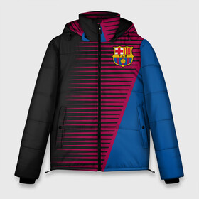 Мужская зимняя куртка 3D с принтом FC Barca 2018 Creative uniform в Новосибирске, верх — 100% полиэстер; подкладка — 100% полиэстер; утеплитель — 100% полиэстер | длина ниже бедра, свободный силуэт Оверсайз. Есть воротник-стойка, отстегивающийся капюшон и ветрозащитная планка. 

Боковые карманы с листочкой на кнопках и внутренний карман на молнии. | fc | fc barcelona | fcb | барселона | спорт | спортивные | фк | футбол | футбольный клуб