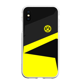 Чехол для iPhone XS Max матовый с принтом Borussia 2018 Geometry Sport в Новосибирске, Силикон | Область печати: задняя сторона чехла, без боковых панелей | Тематика изображения на принте: fc |  borussia dortmund | боруссия | спорт | спортивные | фк | футбол | футбольный клуб