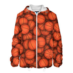 Мужская куртка 3D с принтом Баскетбольные мячи в Новосибирске, ткань верха — 100% полиэстер, подклад — флис | прямой крой, подол и капюшон оформлены резинкой с фиксаторами, два кармана без застежек по бокам, один большой потайной карман на груди. Карман на груди застегивается на липучку | Тематика изображения на принте: basketball | баскетбол | мяч | мячик | оранжевый | паттерн | спорт | текстура
