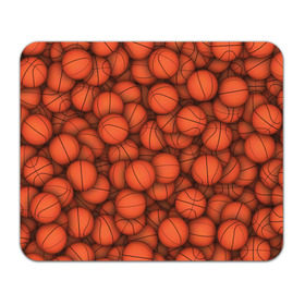 Коврик прямоугольный с принтом Баскетбольные мячи в Новосибирске, натуральный каучук | размер 230 х 185 мм; запечатка лицевой стороны | basketball | баскетбол | мяч | мячик | оранжевый | паттерн | спорт | текстура
