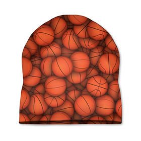 Шапка 3D с принтом Баскетбольные мячи в Новосибирске, 100% полиэстер | универсальный размер, печать по всей поверхности изделия | basketball | баскетбол | мяч | мячик | оранжевый | паттерн | спорт | текстура