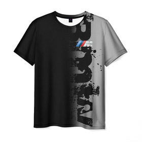 Мужская футболка 3D с принтом BMW 2018 M Black Grey в Новосибирске, 100% полиэфир | прямой крой, круглый вырез горловины, длина до линии бедер | bmw | bmw motorsport | bmw performance | carbon | m | motorsport | performance | sport | бмв | карбон | моторспорт | спорт