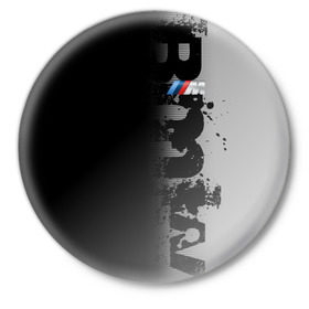Значок с принтом BMW 2018 M Black Grey в Новосибирске,  металл | круглая форма, металлическая застежка в виде булавки | Тематика изображения на принте: bmw | bmw motorsport | bmw performance | carbon | m | motorsport | performance | sport | бмв | карбон | моторспорт | спорт