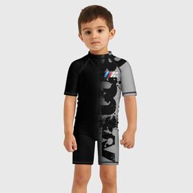 Детский купальный костюм 3D с принтом BMW M BLACK GREY | БМВ  в Новосибирске, Полиэстер 85%, Спандекс 15% | застежка на молнии на спине | bmw | bmw motorsport | bmw performance | carbon | m | motorsport | performance | sport | бмв | карбон | моторспорт | спорт