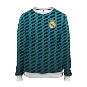 Женский свитшот 3D с принтом Real Madrid Creative uniform в Новосибирске, 100% полиэстер с мягким внутренним слоем | круглый вырез горловины, мягкая резинка на манжетах и поясе, свободная посадка по фигуре | 