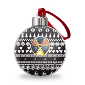 Ёлочный шар с принтом S.T.A.L.K.E.R Ядерная Зима в Новосибирске, Пластик | Диаметр: 77 мм | stalker | зима | новогодние | новый год | радиация | сталкер | чернобыль