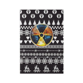Обложка для паспорта матовая кожа с принтом S.T.A.L.K.E.R Ядерная Зима в Новосибирске, натуральная матовая кожа | размер 19,3 х 13,7 см; прозрачные пластиковые крепления | stalker | зима | новогодние | новый год | радиация | сталкер | чернобыль