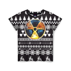 Детская футболка 3D с принтом S.T.A.L.K.E.R Ядерная Зима в Новосибирске, 100% гипоаллергенный полиэфир | прямой крой, круглый вырез горловины, длина до линии бедер, чуть спущенное плечо, ткань немного тянется | Тематика изображения на принте: stalker | зима | новогодние | новый год | радиация | сталкер | чернобыль