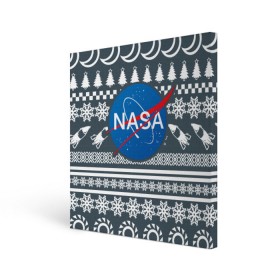 Холст квадратный с принтом Свитер NASA в Новосибирске, 100% ПВХ |  | Тематика изображения на принте: nasa | космос | логотип | наса | ракета