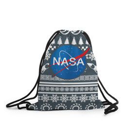 Рюкзак-мешок 3D с принтом Свитер NASA в Новосибирске, 100% полиэстер | плотность ткани — 200 г/м2, размер — 35 х 45 см; лямки — толстые шнурки, застежка на шнуровке, без карманов и подкладки | nasa | космос | логотип | наса | ракета