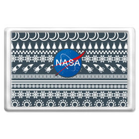 Магнит 45*70 с принтом Свитер NASA в Новосибирске, Пластик | Размер: 78*52 мм; Размер печати: 70*45 | Тематика изображения на принте: nasa | космос | логотип | наса | ракета
