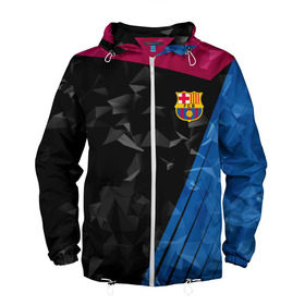 Мужская ветровка 3D с принтом FC Barca 2018 Creative uniform в Новосибирске, 100% полиэстер | подол и капюшон оформлены резинкой с фиксаторами, два кармана без застежек по бокам, один потайной карман на груди | fc | fc barcelona | fcb | барселона | спорт | спортивные | фк | футбол | футбольный клуб