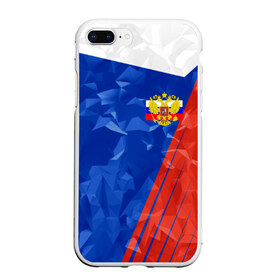 Чехол для iPhone 7Plus/8 Plus матовый с принтом RUSSIA - Tricolor Collection в Новосибирске, Силикон | Область печати: задняя сторона чехла, без боковых панелей | russia | герб | россия | триколор | флаг