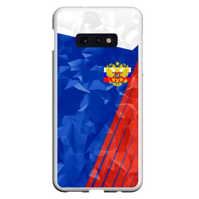 Чехол для Samsung S10E с принтом RUSSIA - Tricolor Collection в Новосибирске, Силикон | Область печати: задняя сторона чехла, без боковых панелей | russia | герб | россия | триколор | флаг