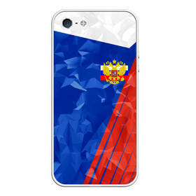 Чехол для iPhone 5/5S матовый с принтом RUSSIA - Tricolor Collection в Новосибирске, Силикон | Область печати: задняя сторона чехла, без боковых панелей | Тематика изображения на принте: russia | герб | россия | триколор | флаг