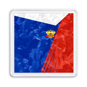 Магнит 55*55 с принтом RUSSIA - Tricolor Collection в Новосибирске, Пластик | Размер: 65*65 мм; Размер печати: 55*55 мм | Тематика изображения на принте: russia | герб | россия | триколор | флаг