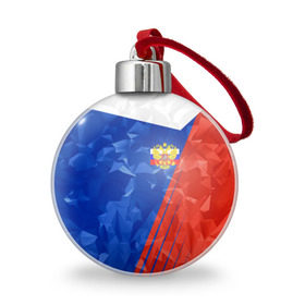 Ёлочный шар с принтом RUSSIA - Tricolor Collection в Новосибирске, Пластик | Диаметр: 77 мм | Тематика изображения на принте: russia | герб | россия | триколор | флаг