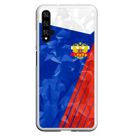 Чехол для Honor 20 с принтом RUSSIA - Tricolor Collection в Новосибирске, Силикон | Область печати: задняя сторона чехла, без боковых панелей | Тематика изображения на принте: russia | герб | россия | триколор | флаг