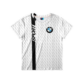 Детская футболка 3D с принтом BMW 2018 White Sport в Новосибирске, 100% гипоаллергенный полиэфир | прямой крой, круглый вырез горловины, длина до линии бедер, чуть спущенное плечо, ткань немного тянется | bmw | автомобильные | бмв | машины
