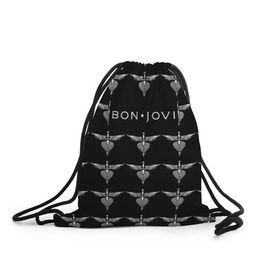Рюкзак-мешок 3D с принтом Bon Jovi в Новосибирске, 100% полиэстер | плотность ткани — 200 г/м2, размер — 35 х 45 см; лямки — толстые шнурки, застежка на шнуровке, без карманов и подкладки | bon | jovi | бон | джови