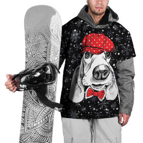 Накидка на куртку 3D с принтом Бассет-хаунд в Новосибирске, 100% полиэстер |  | bow | breed | cap | christmas | dog | holiday | new year | red | wint | бант | бассет хаунд | белый | взгляд | горошек | зима | красный | новый год | порода | праздник | рождество | снег | снежинки | собака | фуражка
