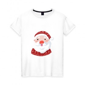 Женская футболка хлопок с принтом Дед мороз 2018 в Новосибирске, 100% хлопок | прямой крой, круглый вырез горловины, длина до линии бедер, слегка спущенное плечо | 