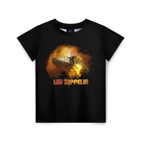 Детская футболка 3D с принтом Led Zeppelin в Новосибирске, 100% гипоаллергенный полиэфир | прямой крой, круглый вырез горловины, длина до линии бедер, чуть спущенное плечо, ткань немного тянется | led zeppelin | джимми пейдж | джон генри бонэм | джон пол джонс | лед зепелен | лед зеппелин | роберт плант | рок группа