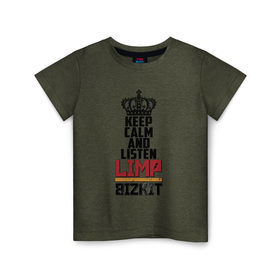 Детская футболка хлопок с принтом Keep calm and listen LB в Новосибирске, 100% хлопок | круглый вырез горловины, полуприлегающий силуэт, длина до линии бедер | limp bizkit | джон отто | лимбизкит | лимп бизкит | лимпбизкит | сэм риверс | уэс борланд | фред дёрст